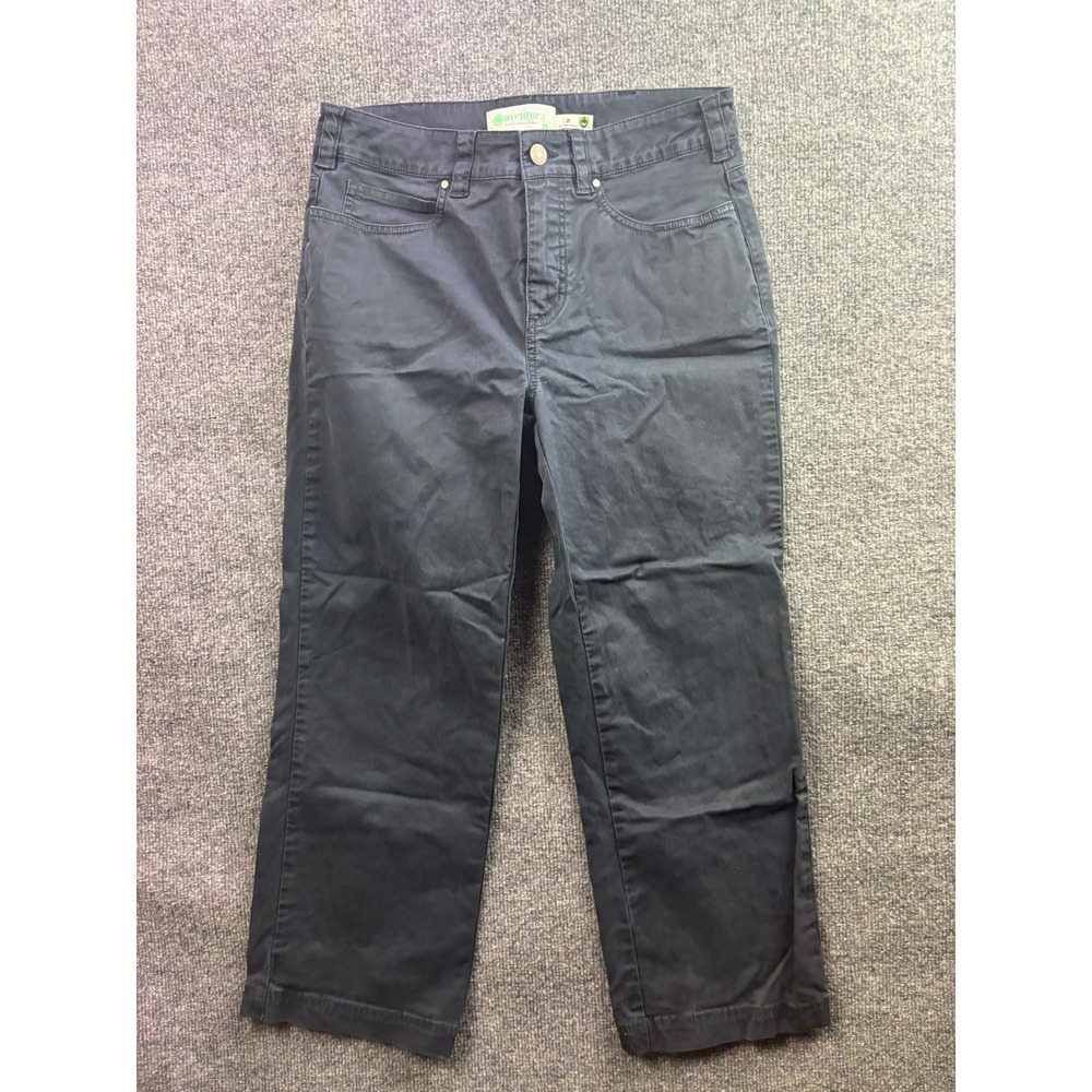 Aventura Straight Leg Pants Womens 4 Navy Blue Organic Cotton Tencel Stretch